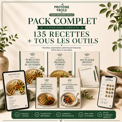 135 recettes protéinées + tous les outils pour mieux organiser vos repas.