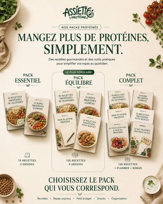 135 recettes protéinées + tous les outils pour mieux organiser vos repas.